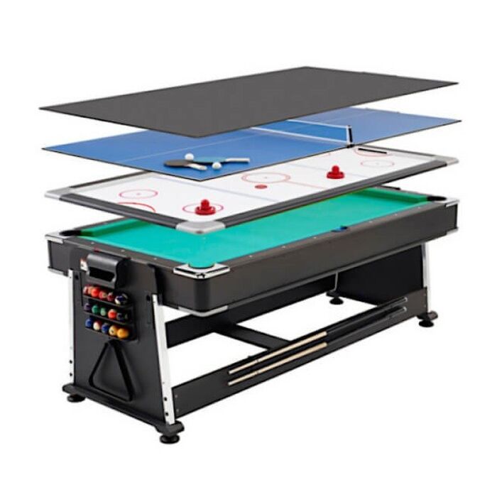 שולחן משולב הוקי ביליארד 101931 בגודל 6 פיט 4 ב-1 עם משטח רגיל מבית CITYSPORT