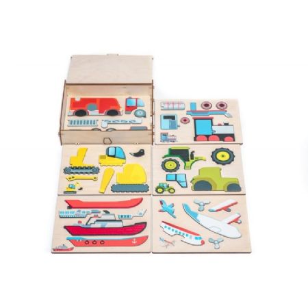 סט פאזל מגנטי ציפורים 101110 משחק עץ חינוכי לילדים - מונטסורי